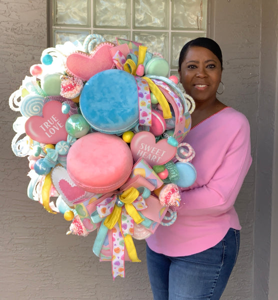 Pastel Valentine Wreath