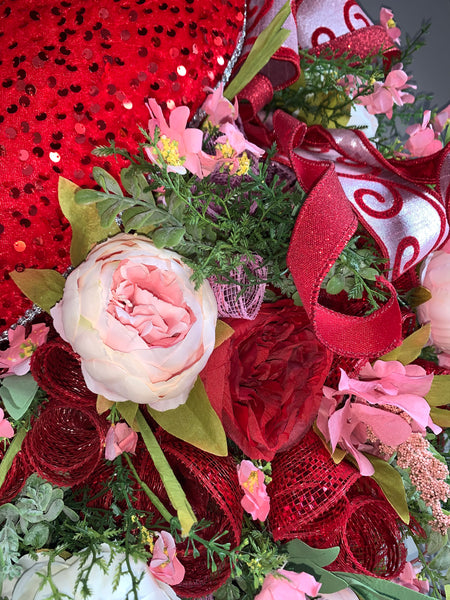 Pink & Red Valentine's Day Wreath