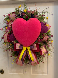 Pink Valentine floral wreath