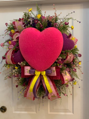 Pink Valentine floral wreath