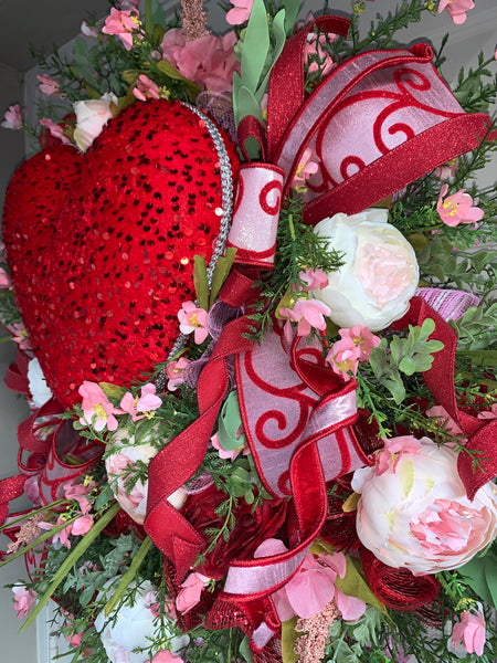 Pink & Red Valentine's Day Wreath