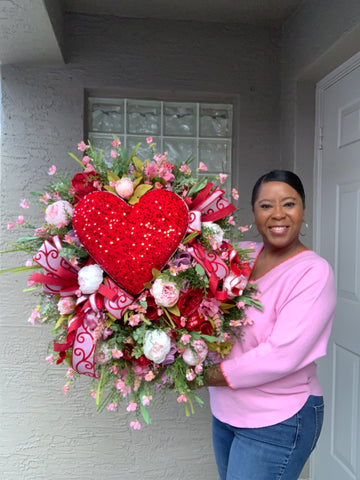 Pink & Red Valentine's Day Wreath