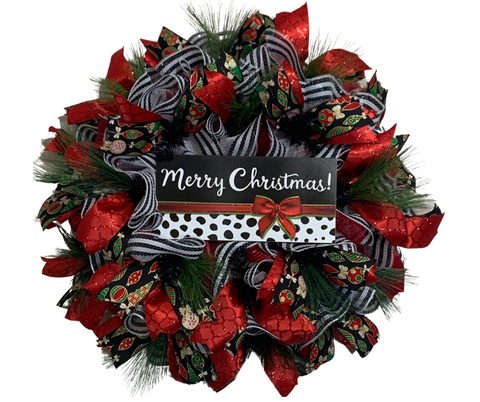 Wreath- Merry Christmas (White)