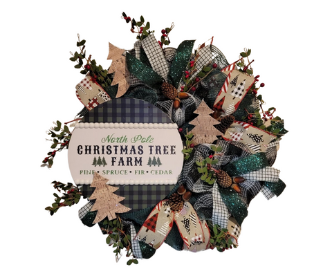 Wreath- Christmas Tree Farm (pancake style)